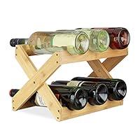Algopix Similar Product 1 - Relaxdays Bamboo Wine Rack X Shape 6