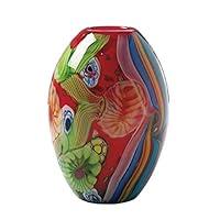 Algopix Similar Product 4 - Accent Plus Red Floral Flow Glass Vase