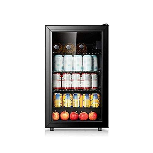Saeoola Beverage Refrigerator, 3.2 Cu.ft Mini Fridge with Double Glass  Door, Cooler for Soda, Beer or Wine for Home, Office or Bar with Adjustable