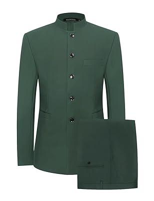 Red Blazer Men Men Stand Collar Retro Blazer Jacket Winter Solid