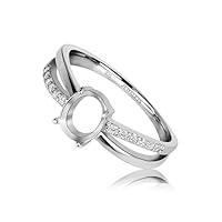 Algopix Similar Product 5 - Silver Ring Blank 6x8 mm Prong Setting