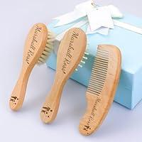 Algopix Similar Product 7 - Personalized Wooden Hair Brush Set with