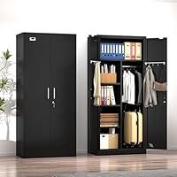 Algopix Similar Product 3 - PAOFIN 72 Metal Wardrobe Closet