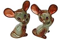 Algopix Similar Product 7 - Two Gray Mice Mouse Ceramic Salt and