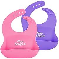 Algopix Similar Product 6 - WeeSprout Waterproof Silicone Baby Bibs
