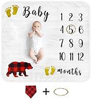 Algopix Similar Product 15 - Baby Monthly Milestone Blanket for Boys