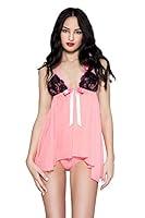 Algopix Similar Product 17 - Lacy Flyaway Babydoll Set Neon