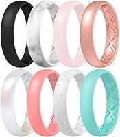 Algopix Similar Product 4 - Egnaro Silicone Anniversary Ring Women