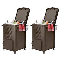 Algopix Similar Product 7 - Suncast 77 Qt Resin Wicker Patio Cooler