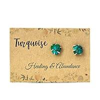 Algopix Similar Product 11 - Raw Boho Turquoise Earrings Set in 925