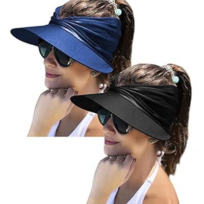 Sun Hat Women, Sun Beach Visor Cap UV Protection with Wide Brim for Sports  Beach Golf Hiking 