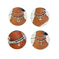 Algopix Similar Product 13 - Softones Blue Starfish Turtle Anklet