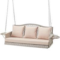 Algopix Similar Product 3 - ZZW Upgraded Wicker Hanging Porch Swing