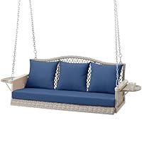 Algopix Similar Product 6 - ZZW Upgraded Wicker Hanging Porch Swing