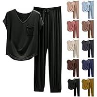 Algopix Similar Product 8 - Pajamas for Women Set Short Sleeve V