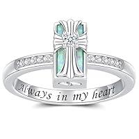 Algopix Similar Product 6 - Cross Urn Ring for Ashes Sterling