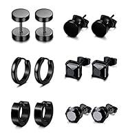 Algopix Similar Product 12 - Jstyle 6 Pairs Stainless Steel CZ Stud