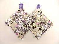 Algopix Similar Product 7 - Potholder Set with a Fine Print Flower