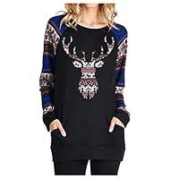 Algopix Similar Product 18 - Womens Crewneck Reindeer Pullover Ugly