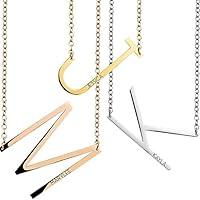 Algopix Similar Product 6 - Sideways Initial Necklace Women Letter