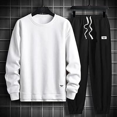 White Sweatpants with Grey T-shirt Relaxed Outfits For Men (2