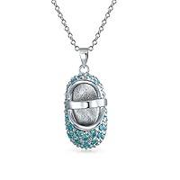 Algopix Similar Product 9 - London Blue Pave CZ Baby Shoe Pendant