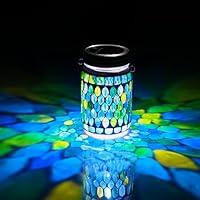 Algopix Similar Product 12 - Cooo 1 Pack Mosaic Solar Lanterns