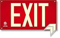 Algopix Similar Product 20 - Photoluminescent Exit Sign Red WHoles
