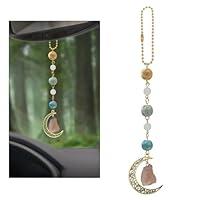 Algopix Similar Product 6 - Sosolong Boho Moon Hanging Car Charm