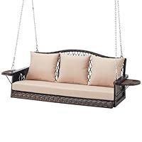 Algopix Similar Product 9 - ZZW Upgraded Wicker Hanging Porch Swing