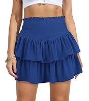 Algopix Similar Product 2 - Vigorics Ruffle Mini Skirt Blue Skirt