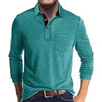 Algopix Similar Product 5 - PICKLION Mens Long Sleeve Polo Shirts