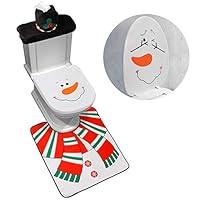 Algopix Similar Product 12 - DFantiX 4Piece Snowman Santa Toilet