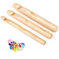 Algopix Similar Product 11 - 3 Pieces Wooden Crochet Hooks