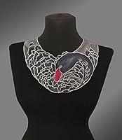 Algopix Similar Product 15 - Swan necklace Gray and black collar