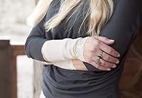 Algopix Similar Product 16 - Long Lace Ribbed Knit Arm Warmers