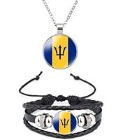 Algopix Similar Product 18 - QTAOEIONG Barbados Flag Metal Necklace