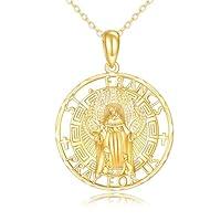 Algopix Similar Product 15 - KECHO 14K Solid Gold St Francis