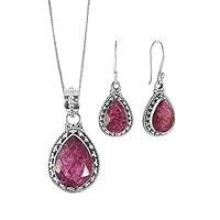Algopix Similar Product 10 - Sivalya AMALFI Raw Ruby Necklace and
