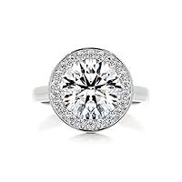 Algopix Similar Product 20 - 3 CT Round Cut Halo Engagement Ring