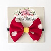 Algopix Similar Product 18 - Red Polka Dot Bow Baby Headband or Hair