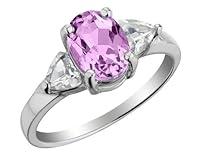 Algopix Similar Product 13 - Three Stone Created Pink Sapphire and