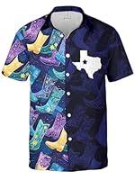 Algopix Similar Product 7 - Texas Hawaiian Shirt for Men Short