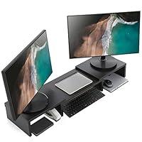 Algopix Similar Product 12 - Wood Dual Monitor Stand Riser with