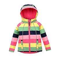 Algopix Similar Product 7 - M2C Girls Hooded Fleece Jacket Striped
