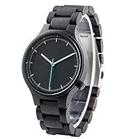 Algopix Similar Product 8 - Wood Watch Engraved Ebony Wooden Wrist