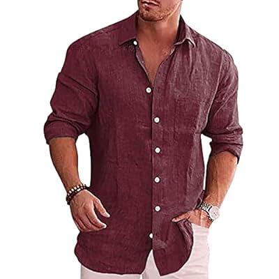 Best Deal for Big and Tall Shirts for Men Long Sleeve Button Down Lapel