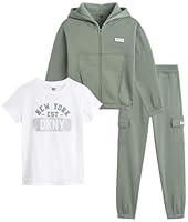 Algopix Similar Product 11 - DKNY Girls 3Piece Athletic Fleece Zip