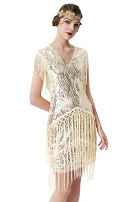 Best Deal for BABEYOND 1920s Flapper Dress Long Fringed Gatsby Dress