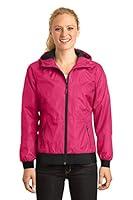 Algopix Similar Product 3 - SportTek Womens Embossed Hooded Wind